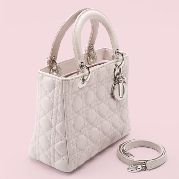 SOLD - Dior Quilted Cannage Pink Medium Lady Dior - Picture 3 of 8